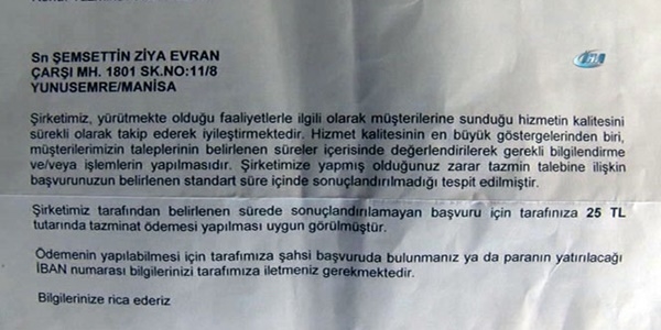 700 liralık hasara 25 lira uygun görüldü