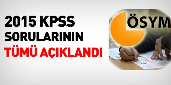 2015 KPSS soru ve cevaplar akland