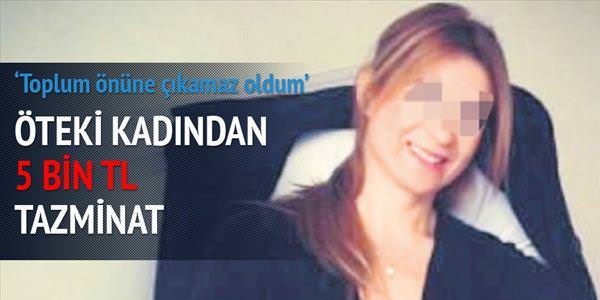 'Öteki kadından 5 bin TL tazminat'