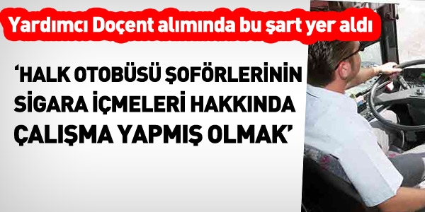 Yardımcı Doçent alımında kişiye özel şart