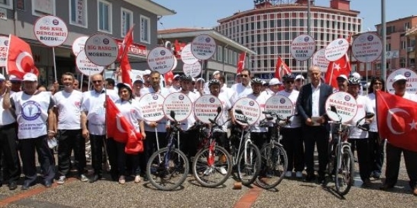 Büro Memur-Sen üyelerinin bisikletli eylemi