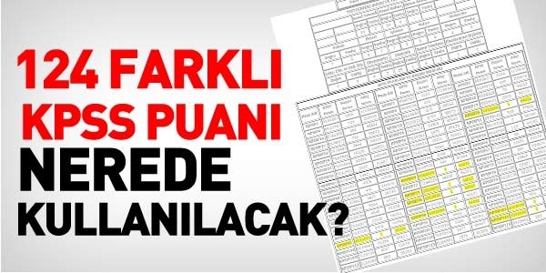 124 çeşit KPSS puanı, nerede kullanılacak?