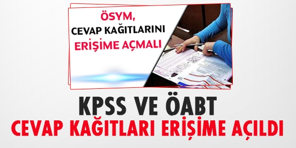 KPSS ve ABT cevap katlar eriime ald