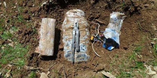 Baraj yolunda 145 kiloluk patlayıcı bulundu