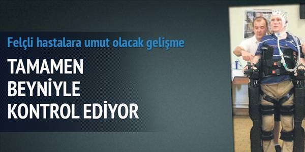 Robotik iskeleti beyniyle kullanıyor