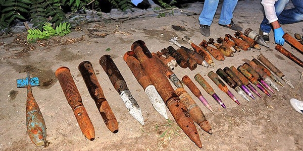 Kızılırmak'ta 130 adet mühimmat bulundu