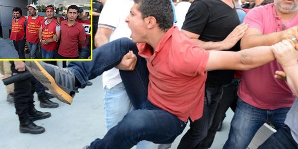 Taşeron işçilerden CHP İl Başkanlığı önünde protesto