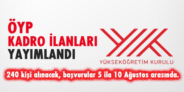 ÖYP kadro ilanları yayımlandı