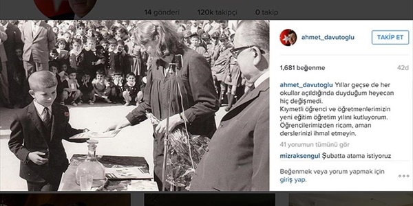 Davutoğlu yeni eğitim-öğretim yılını Instagram'dan kutladı
