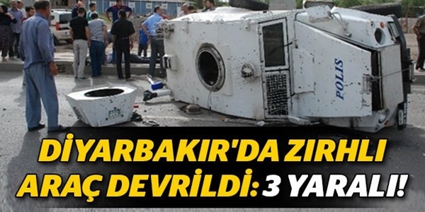 Diyarbakır'da zırhlı polis aracı devrildi: 3 yaralı