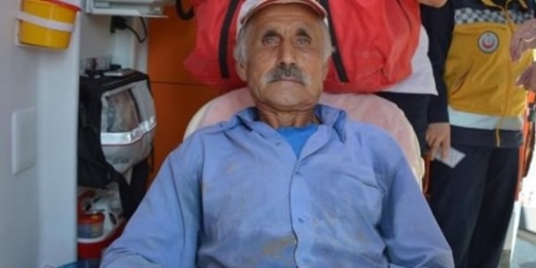 Üstü kirli olan yaralı işçi, ambulansa binmek istemedi