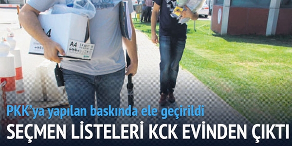 Seçmen listeleri KCK evinden çıktı
