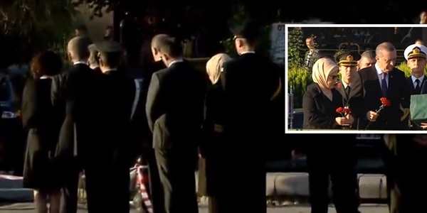 Erdoğan, saldırının olduğu yere karanfil bıraktı