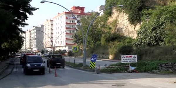 Arazisinden geçen yolun 3 şeridini trafiğe kapattı