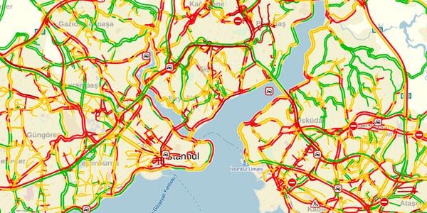 İstanbul'da trafik yoğunluğu