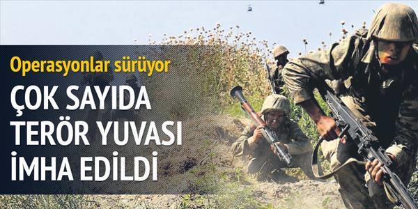 Ağrı Dağı'nda çok sayıda terör yuvası imha edildi