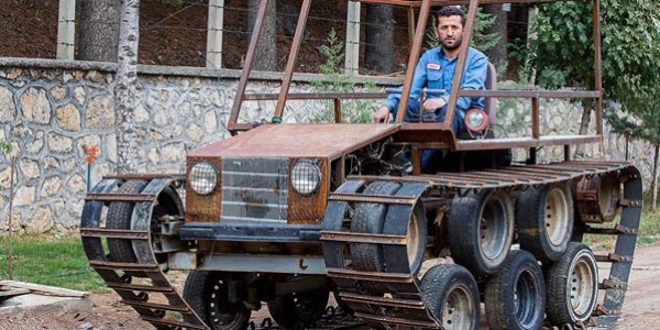 Tank görünümlü paletli araç yaptı