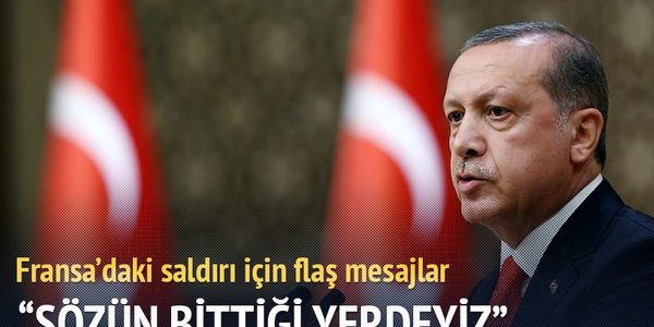 Cumhurbaşkanı Erdoğan: Fransa halkına taziyelerimi sunuyorum
