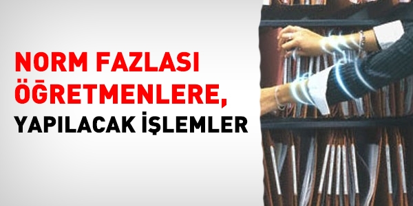 Norm kadro fazlas retmenler hakknda yaplacak ilemler