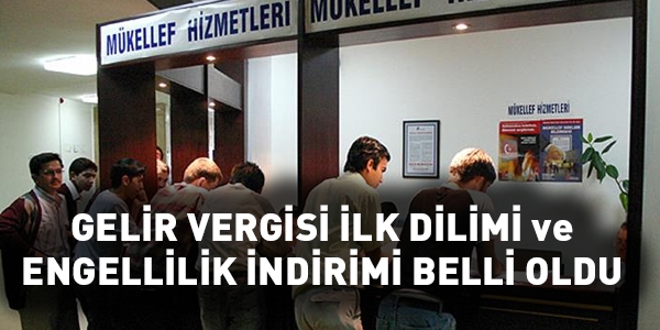 2016 yılı gelir vergisi dilimleri ve engellilik indirimi miktarları