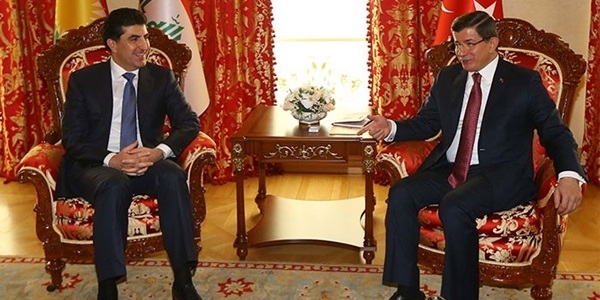 Başbakan Davutoğlu, Barzani'yi kabul etti