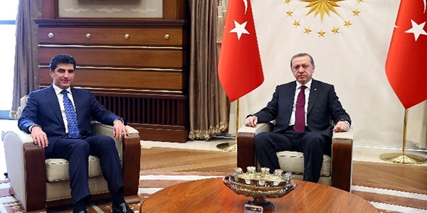 Cumhurbakan Erdoan Barzani'yi kabul etti