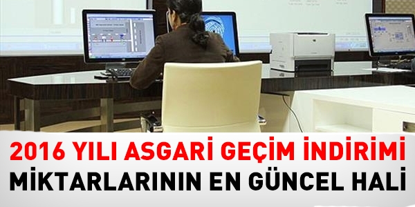 2016 yılı asgari geçim indirimi AGİ miktarları