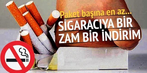 Sigaracıya bir zam bir indirim