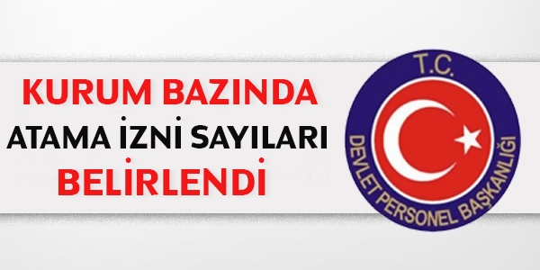 Kurum bazında atama izni sayıları belirlendi