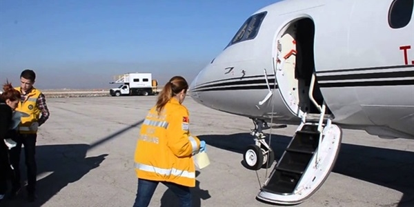 Hasta taşıyan pilotun azmi kayıtlara yansıdı