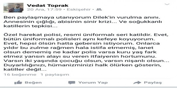 Polislere seri katil diyen akademisyen uzaklaştırıldı