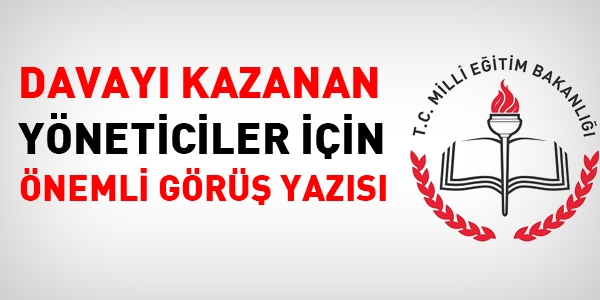 MEB'den dava kazanan yöneticiler için yeni görüş