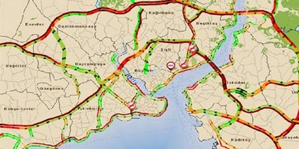 stanbul'da trafik kilit