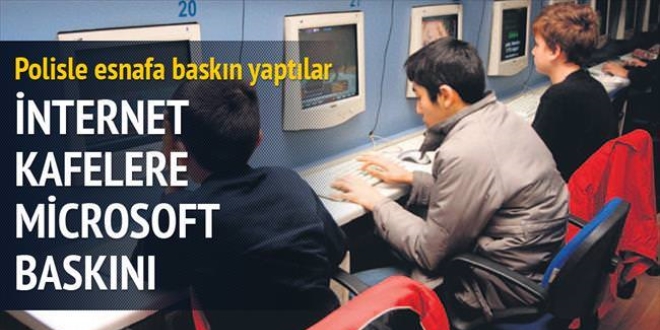 İnternet kafelere Microsoft baskısı