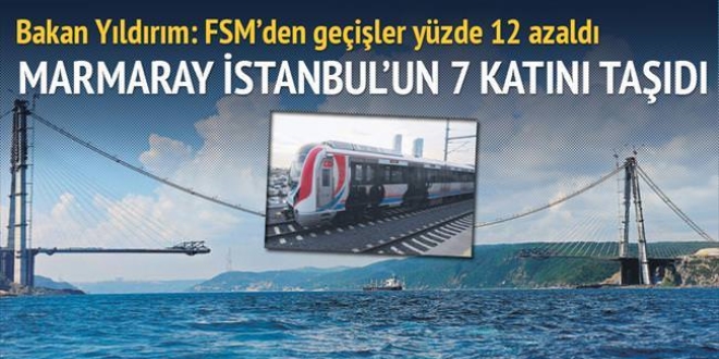 Marmaray İstanbul'un 7 katını taşıdı