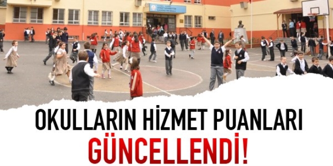 2 bin 737 okulun hizmet puanı güncellendi