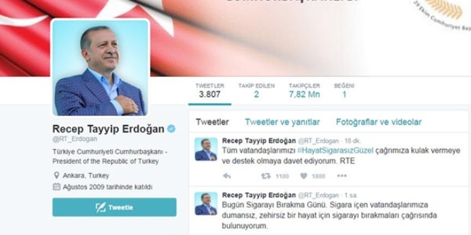 Cumhurbakan Erdoan'dan 'sigaray brakma' ars