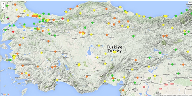 İlinizdeki hava kirliliğini anlık izleyin
