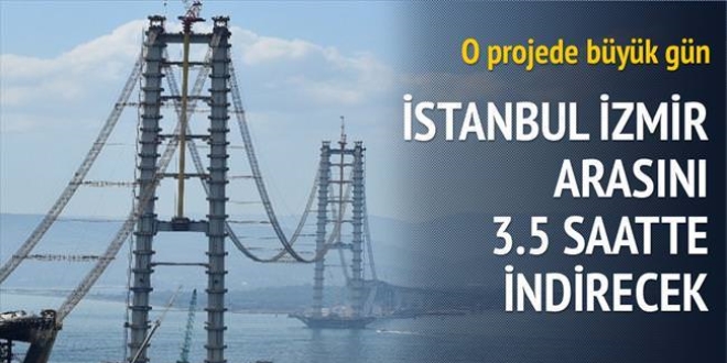 İzmit Körfez Köprüsü'nde ilk tabliye bugün yerleştiriliyor
