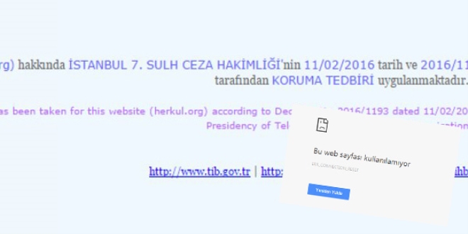 'www.herkul.org' sitesine erişim engellendi