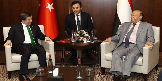 Davutoğlu, Yemen Cumhurbaşkanı Hadi ile görüştü