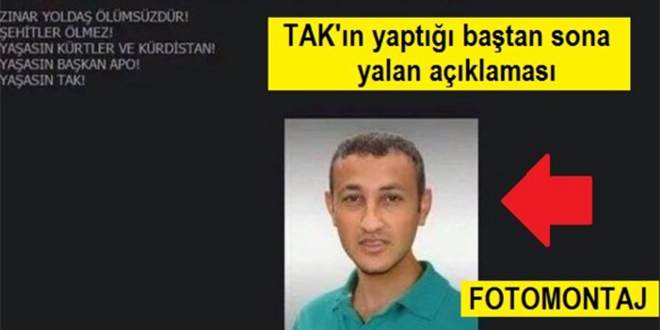 Bombayı üstelenen TAK'ın fotosu bile montaj çıktı