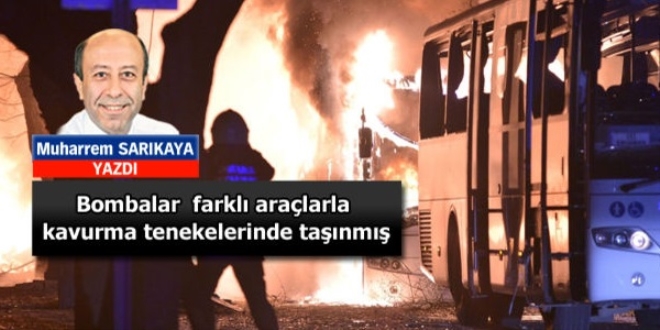 'Bombalar kavurma tenekelerinde taşınmış'