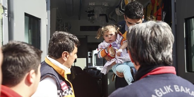Burnuna nohut kaçan çocuğun imdadına zırhlı ambulans yetişti