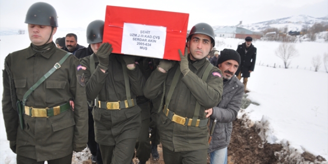 Şehit uzman çavuş Akın'ın cenazesi toprağa verildi