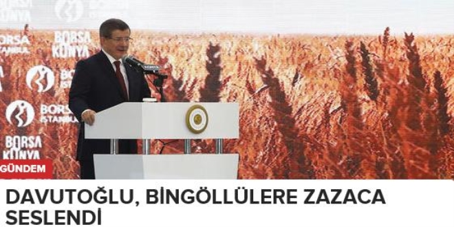 Davutoğlu, Bingöl'de halkı Zazaca ve Kürtçe selamladı