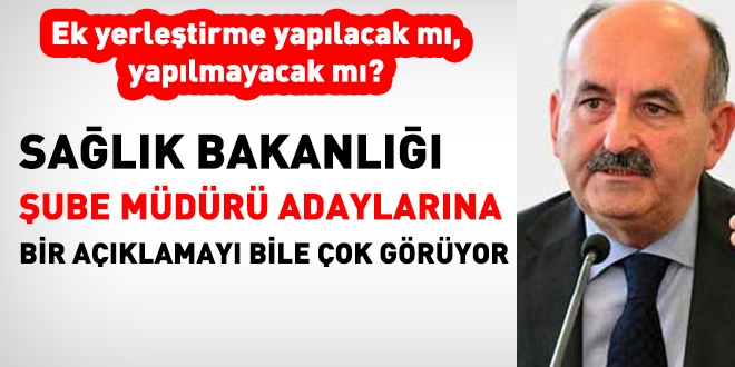 Sağlık'ta, şube müdürü adaylarının ek yerleştirme sorusu cevapsız kalıyor