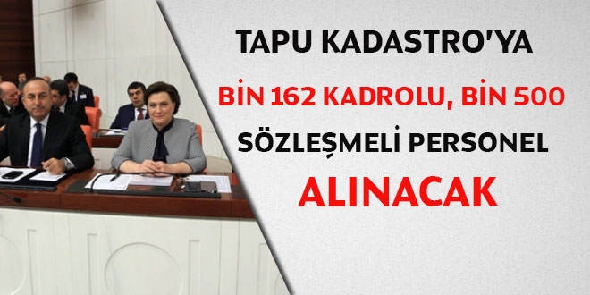 Tapu Kadastro iin 2 bin 662 personel alnacak