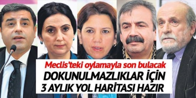Dokunulmazlıklar için üç aylık yol haritası