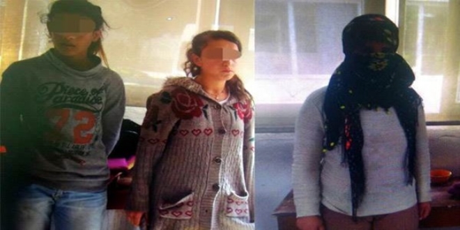 Erkek gibi giyinip, PKK gsterisine katldlar